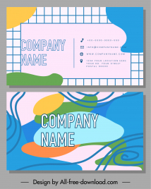 business card template flat abstract handdrawn geometry decor