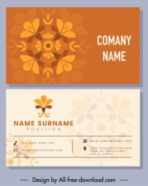 business card template flat flower sketch classic design