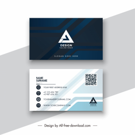 business card template modern elegant dark bright geometry