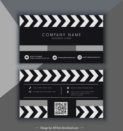 business card template movie theme black white design