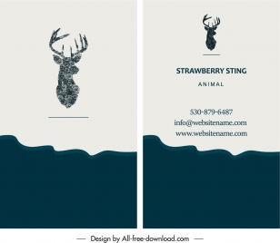business card template natural reindeer logo decor
