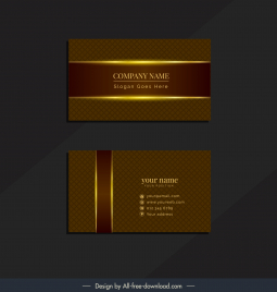 business card template shiny brown gold luxury