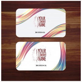 business card template vector illustration with colorful curves