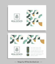 business card templates bright abstract geometric elements