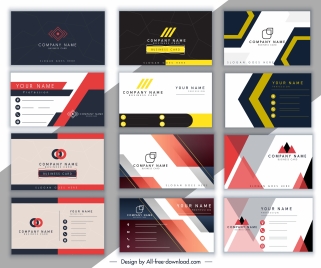 business card templates collection colored modern elegant decor
