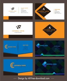 business card templates colored modern flat decor