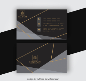 business card templates elegant luxury dark geometric decor