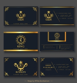business card templates elegant luxury royal elements decor