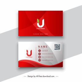 business card templates elegant red white decor