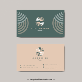 business card templates flat circle curves logotype decor