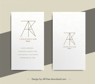 business card templates flat line texts layout sketch