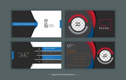 business card templates modern elegant dark design