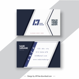 business card templates simple contrast black white decor