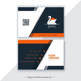 business card templates swan decor elegant dark bright