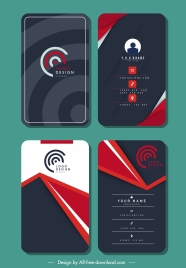 business card templates vertical technology design