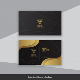 business cards templates luxury dynamic geometric curves decor