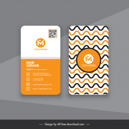 business cards templates repeating waving curves decor