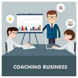 business coaching concept design with teamworking space