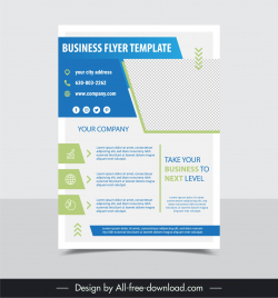 business flyer template checkered geometry elegance