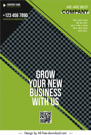 business flyer template elegant black green checkered decor