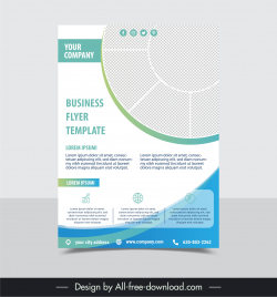 business flyer template elegant checkered circle layout