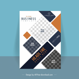 business flyer template elegant geometric checkered decor