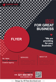 business flyer template modern elegant dark geometric checkered
