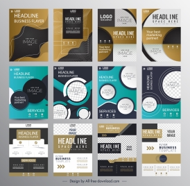 business flyer templates collection modern abstract technology design