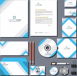 business identity sets abstract blue white decoration