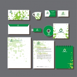 business identity sets bokeh circles in green design