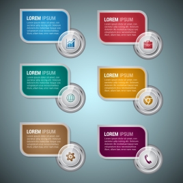 business infographic design elements shiny rounded colorful style