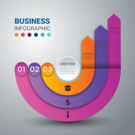 business infographic design with curved arrows