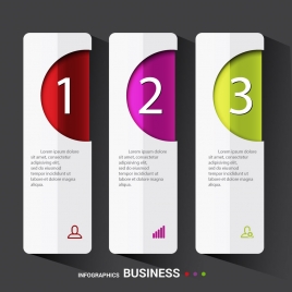 business infographic diagram illustration with vertical tabs