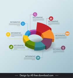 business infographic template 3d circle pie chart