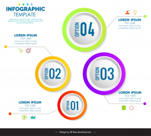 business infographic template modern elegant circles button layout