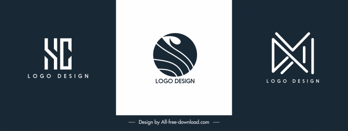 business logo templates modern flat shapes sketch