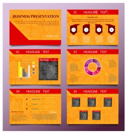 business presentation templates design with orange vignette background