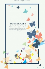 butterflies background colorful flat icons