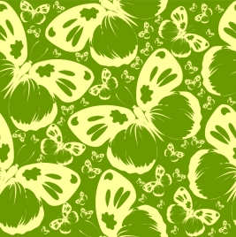 butterflies pattern background green decoration repeating style sketch