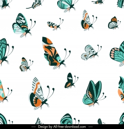 butterflies pattern template colorful classic decor