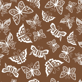 butterfly background repeating flat white icons