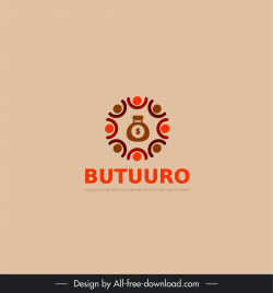 butuuro logo template flat symmetric circle combination sketch money icon