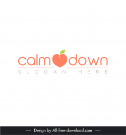 calm down logotype flat texts fruit sketch