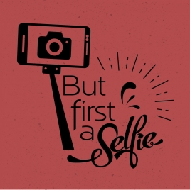 camera selfie advertising camera smartphone icons retro design