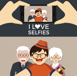 camera selfie advertising human photo smartphone screen icons