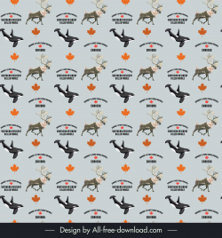 canada pattern template killer whale caribou repeating decor