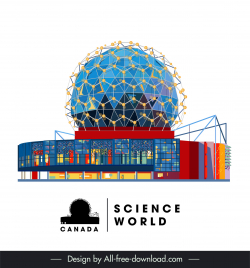 canada science world advertising banner template modern 3d design