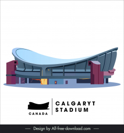 canada travel advertising banner template calgaryt stadium architecture sketch modern design