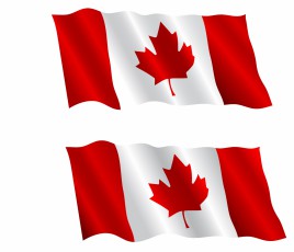 Canadian Flag Flying in the Wind