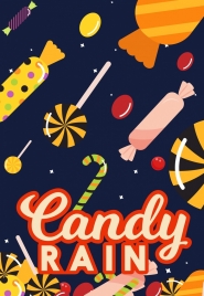 candy advertising banner multicolored symbols decor